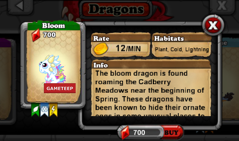 DragonVale Bloom Dragon