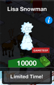 The Simpsons Tapped Out – Lisa Snowman