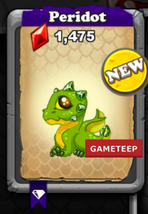 DragonVale Peridot Dragon August Baby