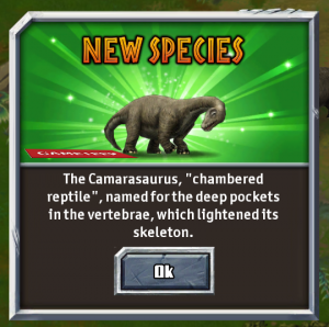 Jurassic Park Builder Camarasaurus Screen