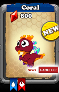 DragonVale Coral Dragon